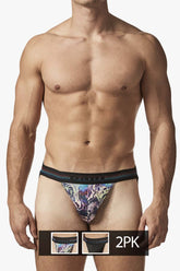 Papi UMPA108 2PK Microflex Performance Jockstrap Farbe Blau-Schwarz